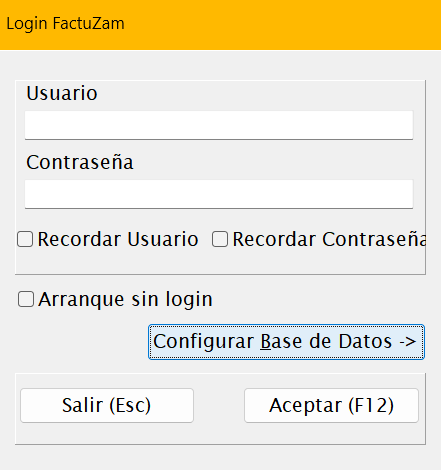 Ventana de login