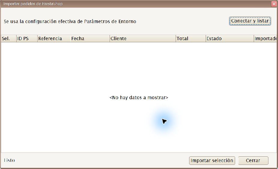 Selector de comandes de PrestaShop