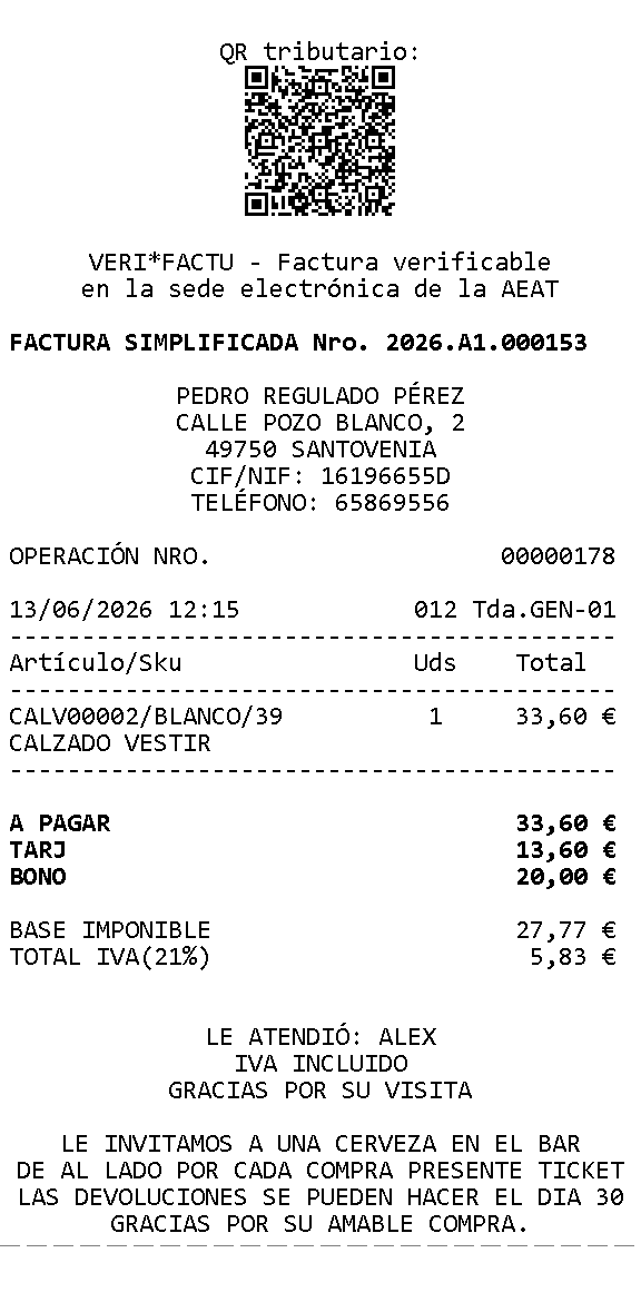 Ticket de venta