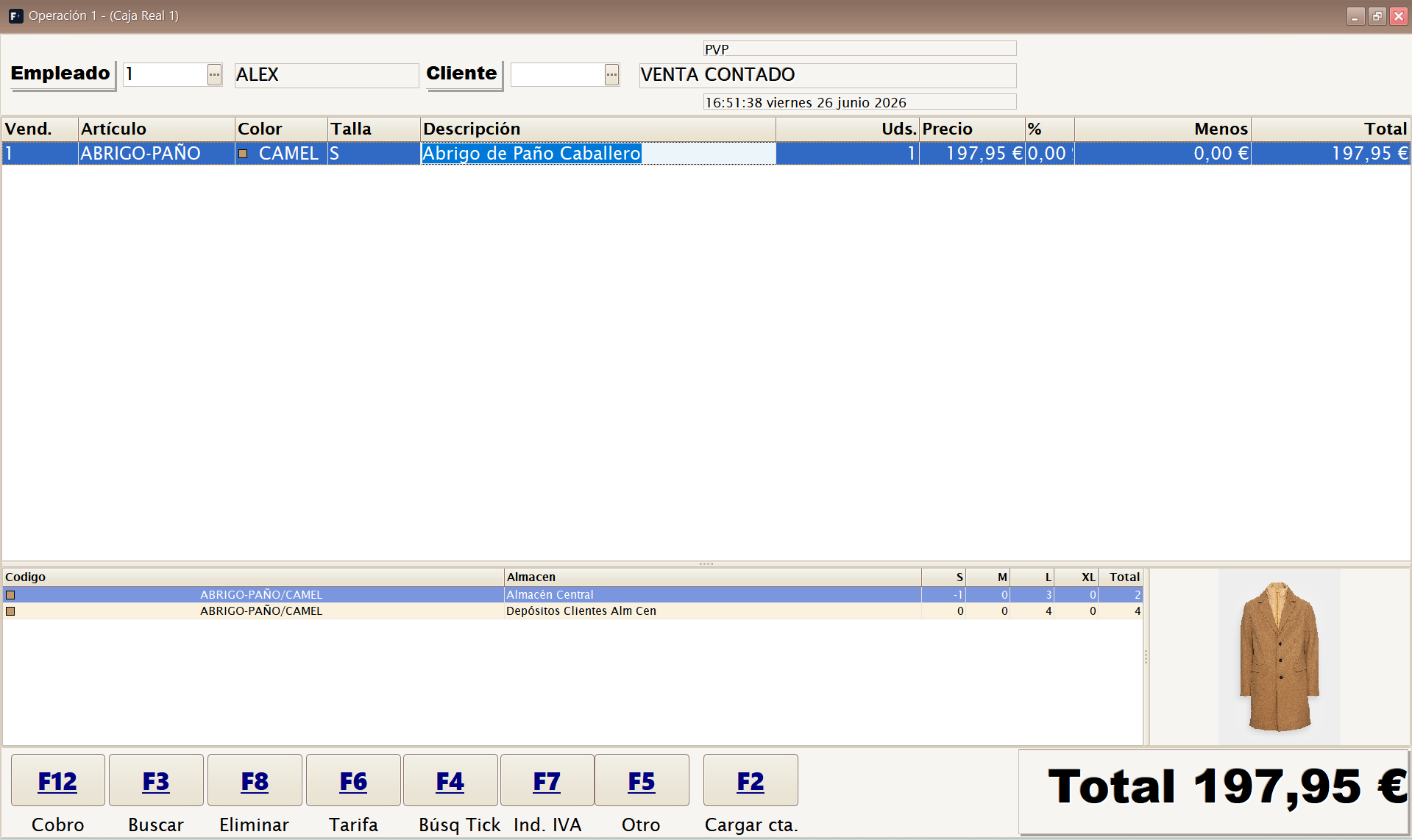 Pantalla de Ventas del TPV