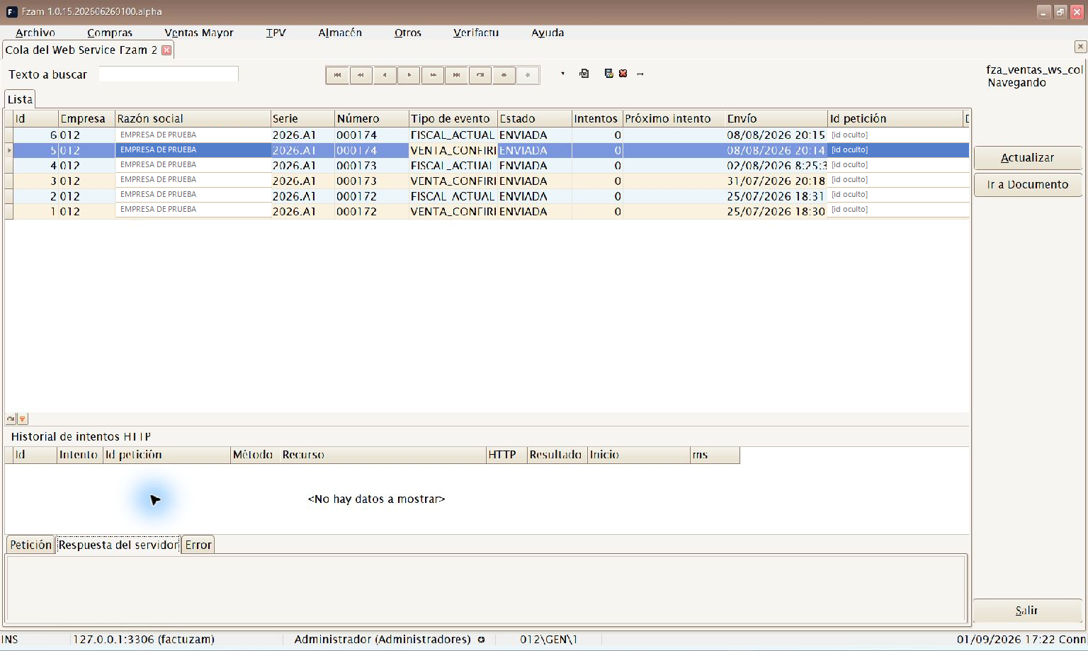 Detall HTTP de Web Service Fzam